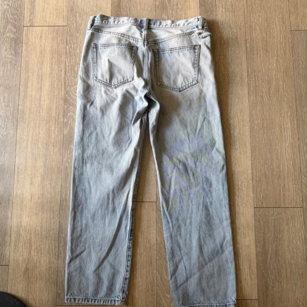 Free People We The Free Straight Leg Button Fly Jeans Womens 26 Distressed - Picture 6 of 6